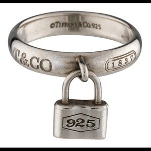 Tiffany 1837 Sterling silver locket ring Sz 6